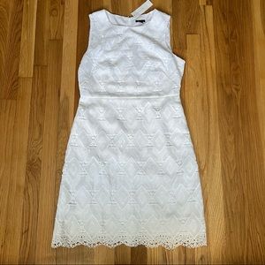 Ann Taylor White Patterned Dress